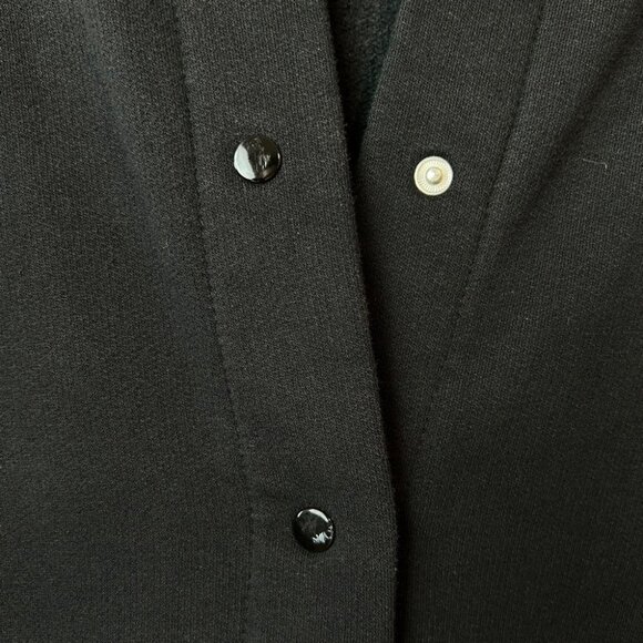 Woman Within Black Snap Up Cotton  Sweater - Picture 5 of 6